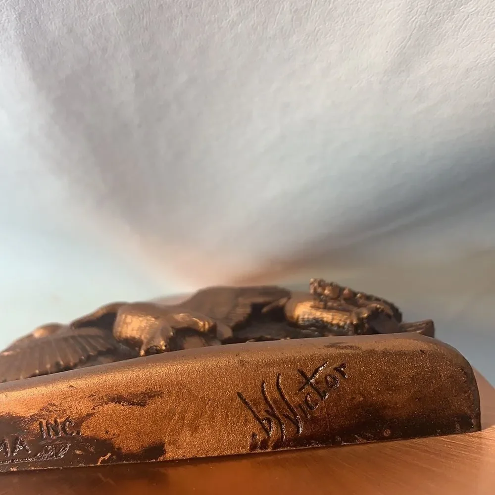 Copperama INC By Victor Vintage Ducks Flying Pond 3 D Copper Art 1970’s  Copper